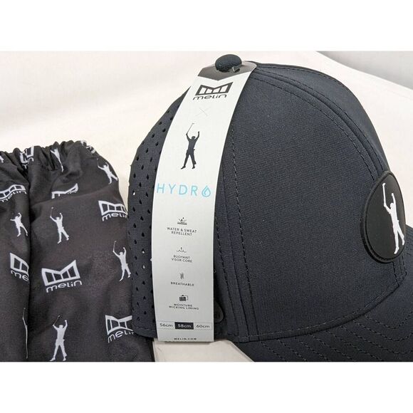 MELIN A-GAME HYDRO PHIL MICKELSON ON-COURSE BLACK TOUR CAP HAT 58 CM W/ BAG NEW - Picture 3 of 9